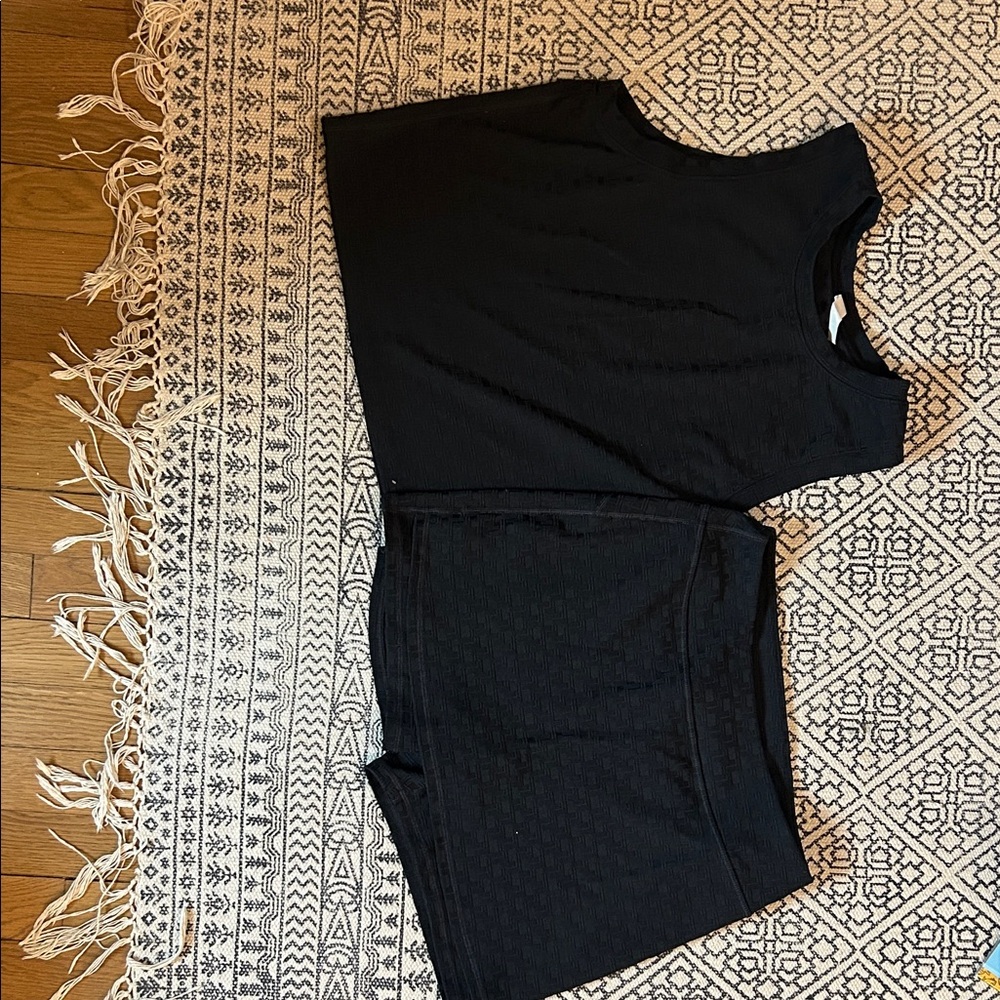 Black Sleeveless Top and skort Set